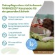 Hund bekommt einen WHIMZEES Kausnack (Zahnpflege-Kausnack); deutscher Text 'Zahnpflege ohne viel Aufwand' und aufgelistete Vorteile.