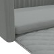 Graues Haustierbett mit einer gepolsterten Matratze und erhöhten Seiten, entworfen für Komfort und Unterstützung.