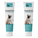 OptiPet Antiparasiten-Shampoo-Tube mit einem Mops auf der Vorderseite, mit Text in Deutsch, Französisch und Italienisch über Floh- und Zeckenprävention.
