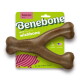 A brown, Y-shaped dog chew toy with rounded ends, featuring the embossed text "BONE" on one side.
