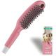 Pinkfarbener Hundeduschbürste mit schwarzen Borsten und Verpackung mit Hund und Markennamen hansgrohe.