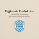Beiger Banner: Überschrift „Regionale Produktion“, „Produziert in Bayern“ mit bayerischem Wappen; Premium-Tiernahrung aus Bayern.