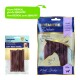 Twee huisdiertraktatiepakketten: links, 'Premiere Snack It Soft Meat Sticks' met een honden silhouet; rechts, 'Premiere Deluxe Meat Sticks' met een paard.
