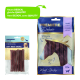 Zwei Haustierleckerlipakete: links, "Premiere Snack It Soft Meat Sticks" mit einer Hundesilhouette; rechts, "Premiere Deluxe Meat Sticks" mit einem Pferd.