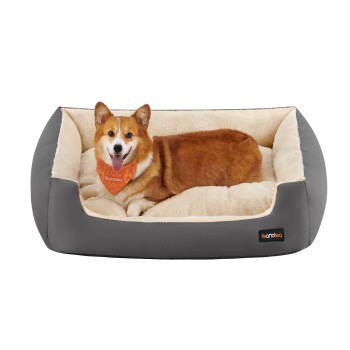 L-XL Hundebett, mit Wendekissen grau L