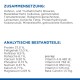 Zutaten und Nährwertinformationen für Haustierfutter, einschließlich Huhn- und Truthahnmehl, Reis und verschiedenen Vitaminen und Mineralstoffen.