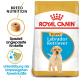 Royal Canin Labrador Retriever Welpenfutterbeutel mit einem gelb-weißen Design, mit Text, der die Rassenernährung und die Unterstützung des Immunsystems hervorhebt.