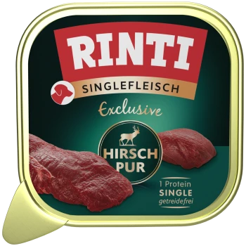 RINTI Singlefleisch Exclusive Hirsch Pur Hundefutter mit Wild, 1 Proteinquelle, getreidefrei.