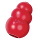 Red KONG dog toy shaped like a snowman, featuring the embossed brand name "KONG" on the side.
