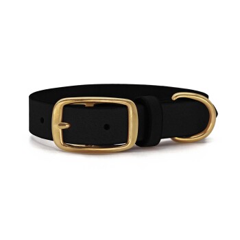 Leder Halsband Schwarz XXL