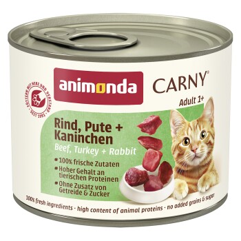 Comparer les prix de animonda Carny nourriture humide pour chat adulte Bœuf, dinde et lapin 12x200 g