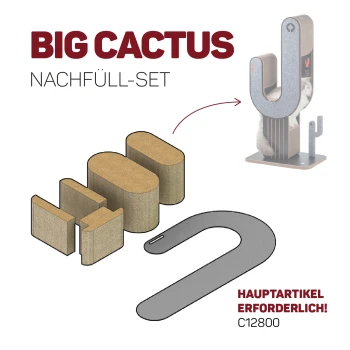 Großes Cactus-Nachfüllset für Katzenkratzbaum, das verschiedene Formen von Kratzmaterialien enthält, mit dem Text "HAUPTARTIKEL ERFORDERLICH!"