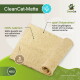 Beige Katzenstreu-Matte aus Hanf (gerollt, 3er-Pack) mit sichtbarem Text: 'CleanCat-Matte'; 100% natürlich; spart Katzenstreu; 3 Stück; NEU!