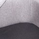 Grau Haustierbett-Ecke mit einem weichen Stoffaußen und einer dunklen, strukturierten Basis.