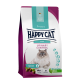 Happy Cat Urinary Control Katzenfutterbeutel mit einer flauschigen Katze auf der Vorderseite, gekennzeichnet für Katzen ab 1 Jahr, glutenfreies Rezept und hergestellt in Deutschland.