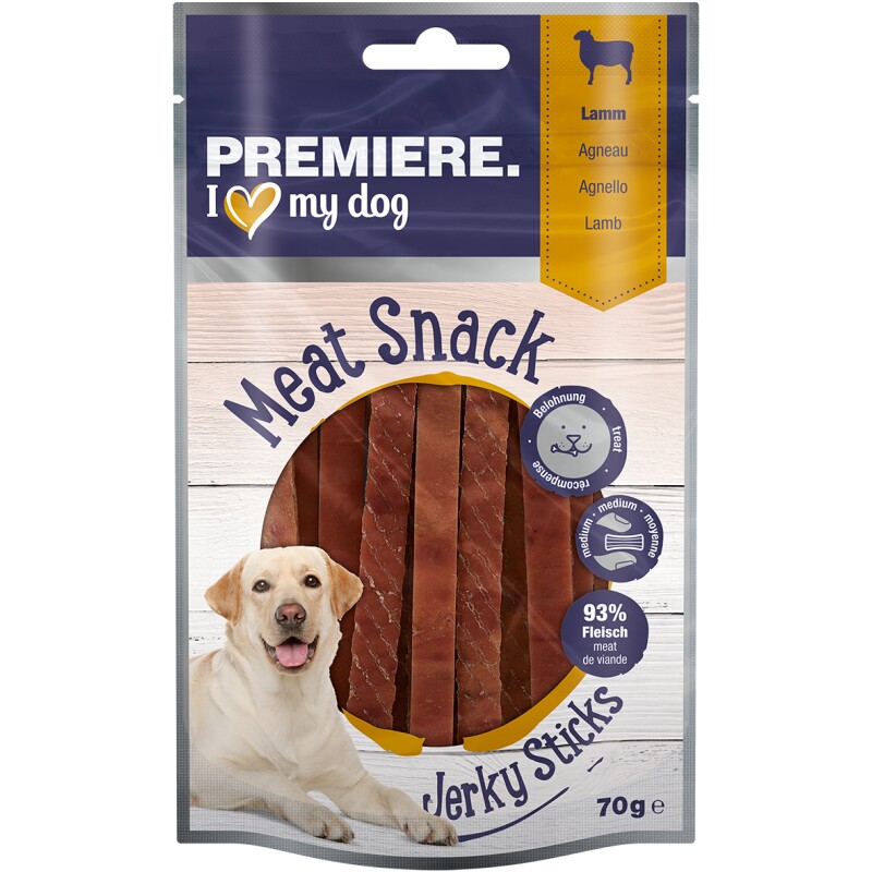 PREMIERE Meat Snack Jerky Sticks hond Lam 6x70 g