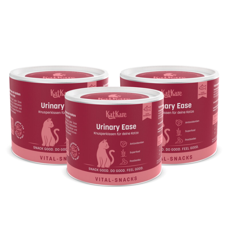 KatKare Vital Snacks Urinary Ease - Knusperkissen für das Harnwegssystem Deiner Katze mit blasenschützenden Wirkstoffen, Superfoods, Postbiotika...