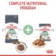 Royal Canin Care Digestive pet food: dry kibble bag, wet food pouch, and plate. Text: "COMPLETE NUTRITIONAL PROGRAM" and "95% Proven Results."