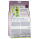 Achterkant van een zak kattenvoer van 4 kg met het label 'WeideLAMM farm lamb', met voedingsinformatie, ingrediënten en een groen 'All in One' logo.