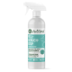 Eine Sprühflasche AniForte Fell-Geruch-Stop, ein bioaktives Fell-Spray zur Geruchskontrolle, mit einer Hundillustration und Text in Deutsch und Englisch.