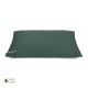Grünes Haustierbett von Doctor Bark mit einem schlichten Design und diagonaler Naht, mit einem Green Label-Logo.
