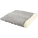 Graue gerippte Tierdecke mit weichem weißem Fleece-Futter, gefaltet, mit sichtbarem „AniOne“-Markenetikett.