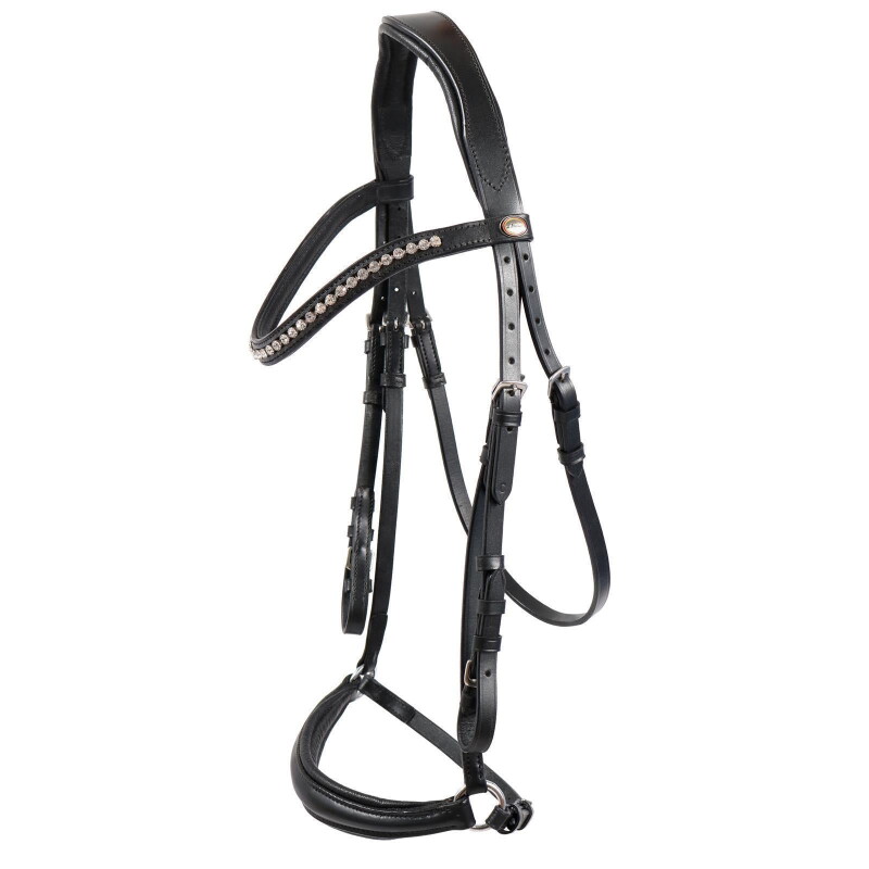 Hans Melzer Horse Equipment Hans Melzer Trense Valluhn schwarz/silber hannoversches Reithalfter Pony