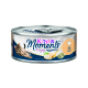 Eine Dose 'Kitten Moments' Nassfutter mit einem verspielten Kätzchen auf dem Etikett, mit dem Hinweis auf Hühnergeschmack und Qualitätsfilet.