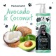 Bugalugs Tangle Tame 3-in-1 Shampoo mit Avocado und Kokosnuss, mit einem Cartoon-Hund und dem Text 'Vollgepackt mit Avocado & Kokosnuss'.