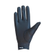 Schwarze Haustierpflege-Handschuh mit einer strukturierten Oberfläche und einem Netzpaneel am Daumen, mit dem 'Roeckl'-Logo am Handgelenk.
