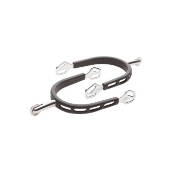 Schwarzes, gummiertes Haustierhalsband mit silbernen Metallclips, entworfen für sicheren Halt und Komfort.