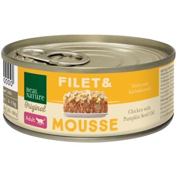 Filet & Mousse Adult Huhn mit Kürbiskernöl  6x85 g