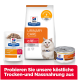 Hill's Prescription Diet Urinary Care c/d multicare Stress Katzenfutter in Trocken-, Nass- und Beutelverpackung mit deutschem Text.