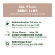 Verpackung von Pure Nature Farms Lamm-Hundefutter, hebt glutenfreie, Omega-3-Vorteile hervor und wird in Deutschland mit hochwertigen Zutaten hergestellt.