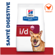 Sac de nourriture pour chien Hill's Prescription Diet i/d Digestive Health avec un chien heureux et icône de poulet "Poulet".