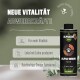 Flasche mit ALPHA-IMMUN Haustieröl von ALPHAZOO, das Vitalität und Immunsupport fördert, mit Text, der die lokale Produktion und Omega-Fettsäuren hervorhebt.