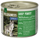 Dosen-Hundefutter "Wilderness Deep Forest" mit Wildschwein, Reh, Wolf-Bild; 95% Fleisch, 5% Früchte/Kräuter, 0% Getreide.
