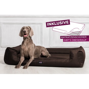 ® GOOFY - Orthopädisches Hundebett aus Polyester inkl. Matratzenschoner braun 1,3 m, 25 cm, 1 m