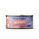 Dose Pets Deli Juicy Filets Katzenfutter mit Lammleber und Karotte, getreide- und zuckerfrei, für erwachsene Katzen.