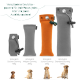 Oranges Canvas-Hundetrainingsdummy mit Seilgriff und „Romneys“-Etikett.