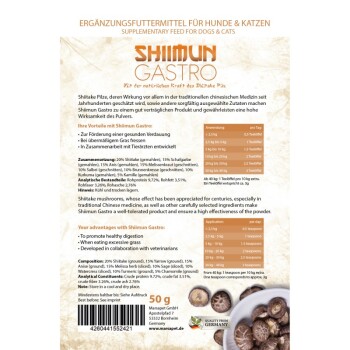 Marsapet Shiimun Gastro Pulver für Hunde und Katzen mit Shiitake - 50g