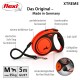 Flexi XTREME ausziehbare Hundeleine in Orange und Schwarz, Merkmale sind ein weicher Griff, verstellbare Griffgröße und ein 5 m langes Band für Hunde bis zu 35 kg.