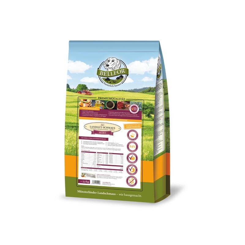Bellfor Trockenfutter Landgut-Schmaus Mini mit Insekten - 2,5 Kg