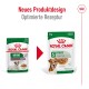 Vergleich der Verpackung von Royal Canin-Hundefutter: links "MINI 12+ Ageing" und rechts "mini ageing" mit der Behauptung "Gewichtserhaltung".
