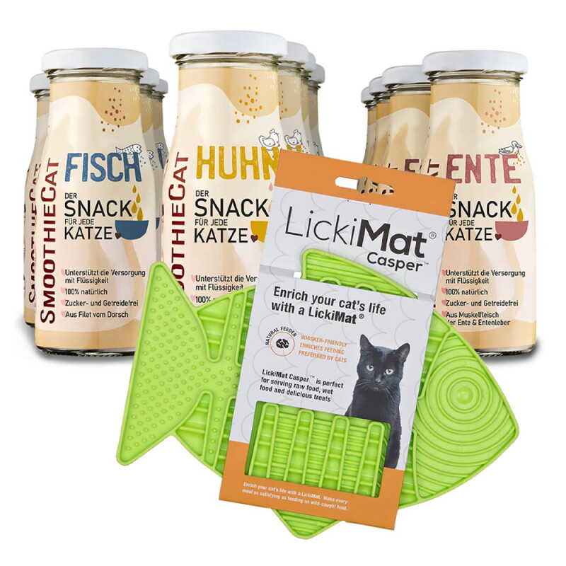 SmoothieCat Mix 12x 150 ml + Lickimat Grün