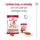 Royal Canin hondenvoerverpakking met een grote zak droogvoer en een klein blik natvoer, dat optimale voeding voor middelgrote honden promoot.
