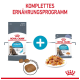 Royal Canin Urinary Care Haustierfutterverpackung mit Trockenfutter und Nassfutter, mit einem Katzenbild und dem Text 'Komplettes Ernährungsprogramm.'