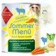 Dosen-Hundefutter mit der Aufschrift "Sommer Menü", das Schaf, Fenchel und Kartoffel enthält, mit Angaben, dass es getreidefrei, glutenfrei und für Allergien geeignet ist.