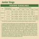 Feeding guidelines for junior dogs, detailing expected adult bodyweight and daily serving sizes for medium and large breeds at various ages.