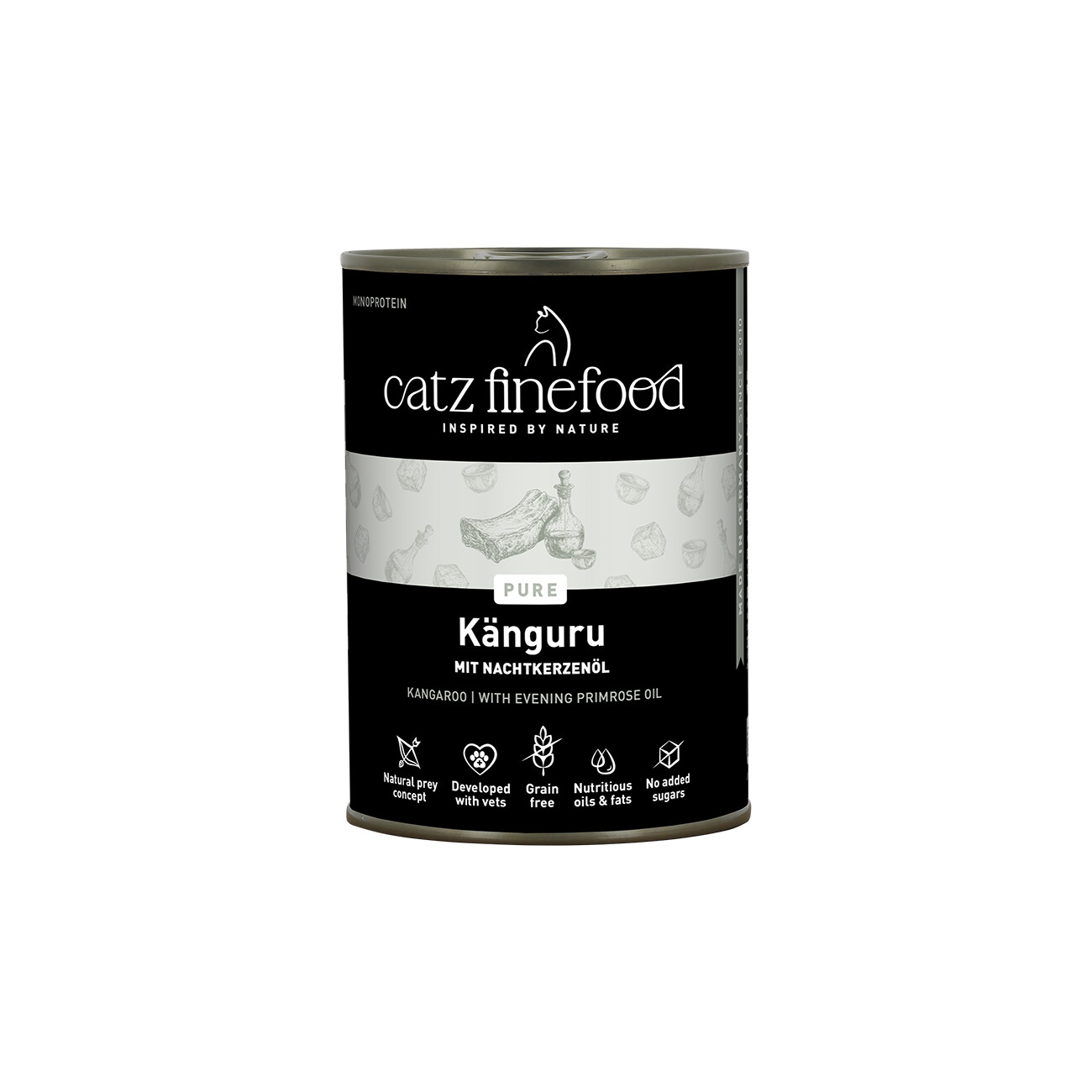 Catz finefood Nassfutter Katze Pure Adult Känguru 12x400 g